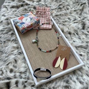 Plunder, fun and colorful lot of a bracelet, necklace, and earrings